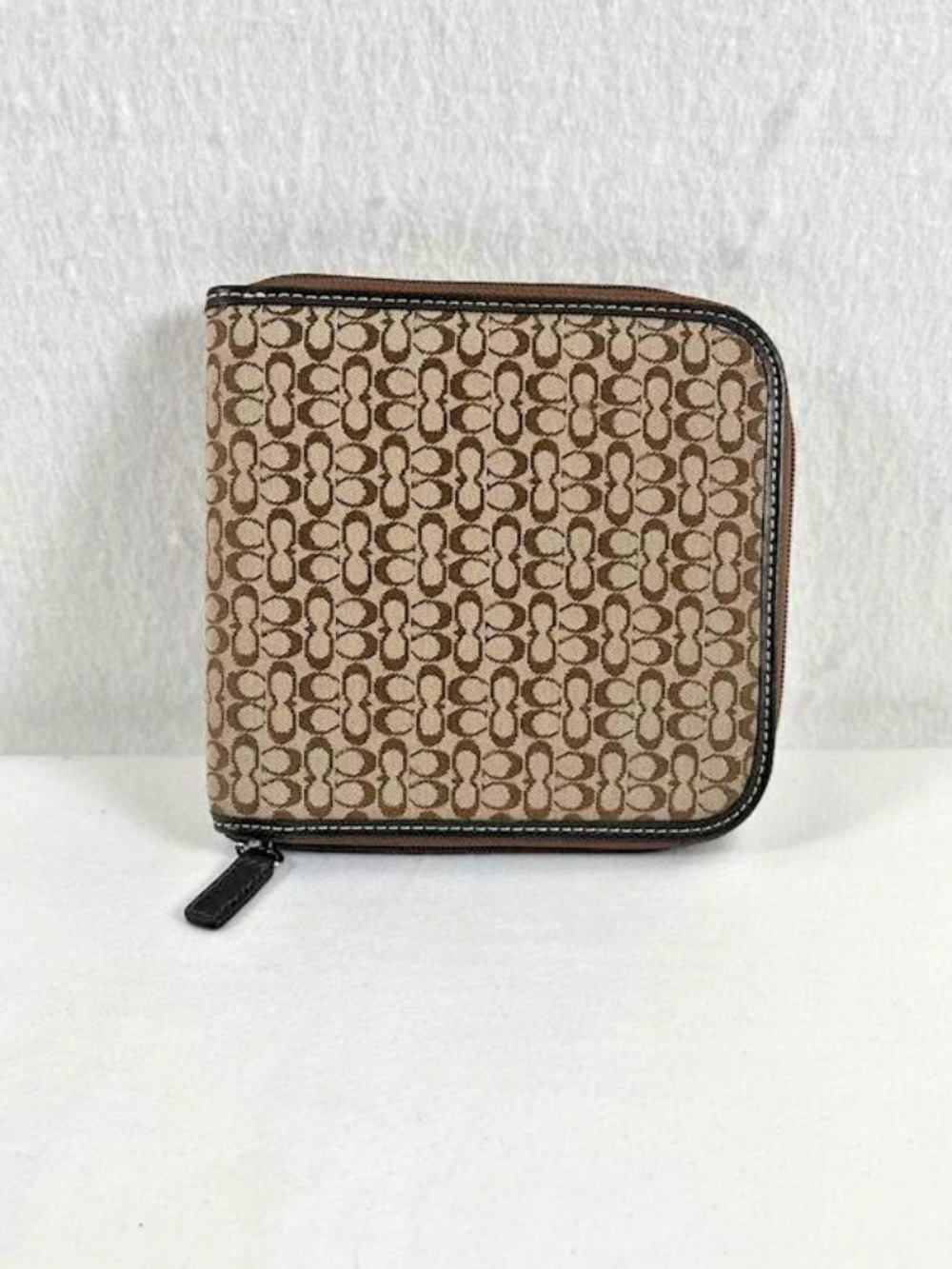 Vintage Coach CD Wallet Holder 12 CDs/DVDs Brown Coach Logo Designer Case